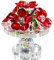H&D HYALINE & DORA Kristall Rote Blumen Figur, Glas Sammlerstück Geschenk Ornamente, Heimdekoration Tischdekoration