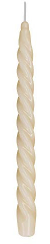 Ebersbacher Kerzenfabrik GmbH Renaissancekerze Spitzkerze gedreht Champagner, Größe ca. 22 x 250 mm einzeln in Folie, Leuchterkerze Tafelkerze Stabkerze