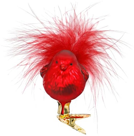 Inge-glas - Christbaumschmuck, Baumschmuck - Weihnachtsvogel - 6 cm - mundgeblasenes Glas