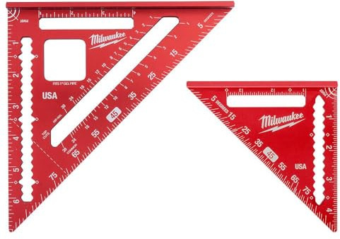 Milwaukee Tool Équerre de chevron 17,8 cm et équerre de garniture 11,4 cm