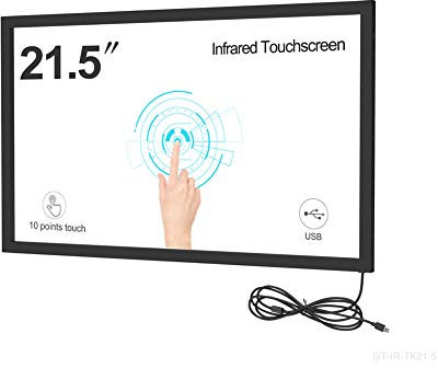 GreenTouch 54,8 cm (21,5 Zoll) interaktiver Infrarot-Touch-Rahmen, IR-Touchscreen-Overlay-Kits, IR-Touchscreen-Panel-Lünette mit 3 mm gehärtetem Glas