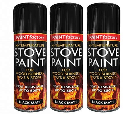 GBS 400ml Hi-Temperature Black Matt Stove Paint Spray For Wood BBQ s Grill and Stoves Can Paint Heat Resistant Upto 600 C (3)