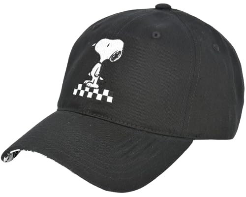 Concept One Unisex-Erwachsene Peanuts Snoopy Dad gebogener Krempe Baseballkappe, Schwarz, Einheitsgröße