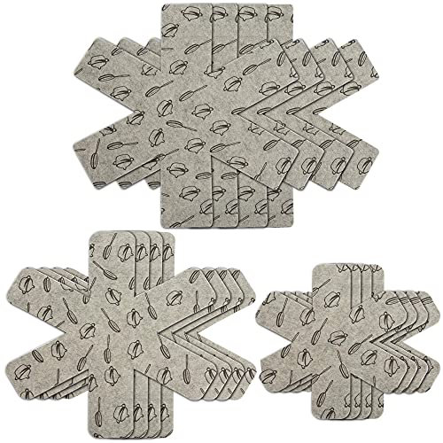 Protector de Olla y Sartén,12 PCS Protector Sartenes Almohadillas de Fieltro Salvamanteles de Tela no Tejidas de Platos Protectores para Apilar Separadores de Placas para Separar Ollas y Sartenes