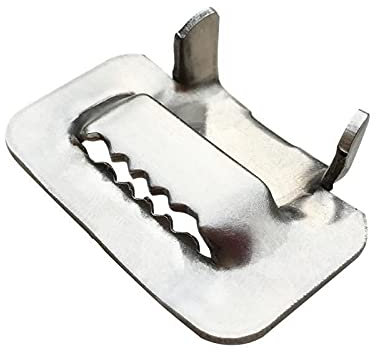 Beyondlife 100pcs 3/4 Breite Ear-Lokt Schnallen Rohrschellen-Flügeldichtung für rostfreies Banderolenband, Edelstahl 304, rostbeständige Heavy-Duty Banderolenschnallen