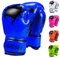 Kinder-Boxhandschuhe, 170 g, 227 g, Jugendliche, Jungen und Mädchen, Training, Sparring-Handschuhe für Boxsack, Kickboxen, Muay Thai, MMA, UFC, Geschenk für Alter 6–15 Jahre (blau, 227 g (36,3–47,6 kg