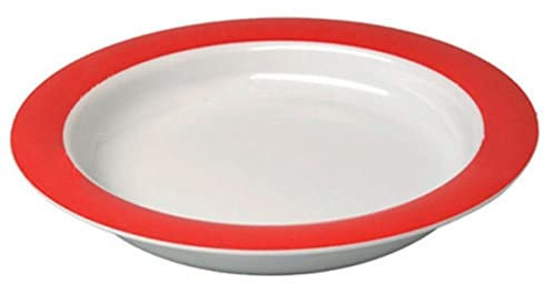 Ornamin Großer Teller mit Kipp-Trick - Rand rot
