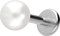 PIERCINGLINE Titan Labret mit Gewinde synth. PERLE Piercing Ohr Helix Lobe Tragus Silberfarben 5 x 1,2 x 6 mm