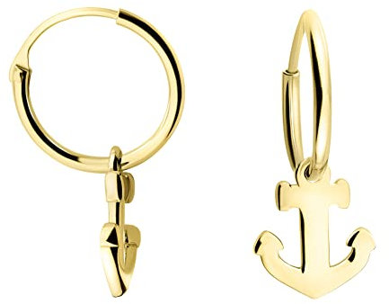SOFIA MILANI - Damen Ohrringe 925 Silber - vergoldet/golden - Anker Creole - E1529