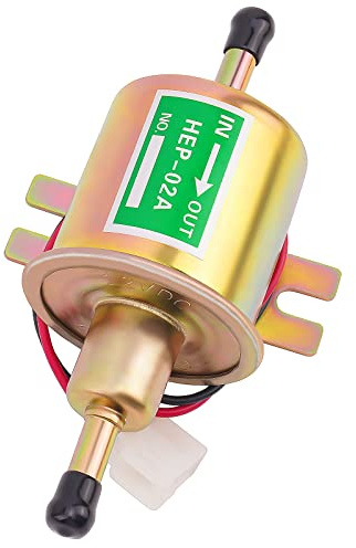AHL 12V Allgemein Elektrische Kraftstoffpumpe Benzinpumpe,Low Pressure 2.5-4 PSI Inline Fuel Pump,For Motorcycle Carburetor ATV，Trucks Boats For Gasoline or Diesel Engine HEP-02A