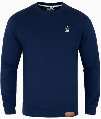 JRC Herren Fleece Sweatshirts und Pullover mit Rundhalsausschnitt, Rundhals Langarmpullover für Sport und Arbeitskleidung (Marine, XL)