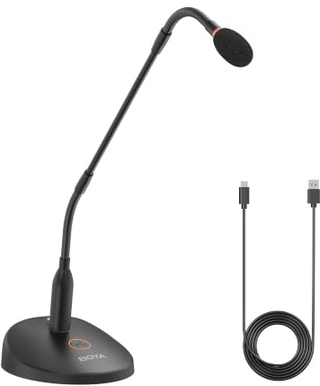 BOYA BY-GM18CU Gooseneck Condenser Microphone with Base for Online Meetings