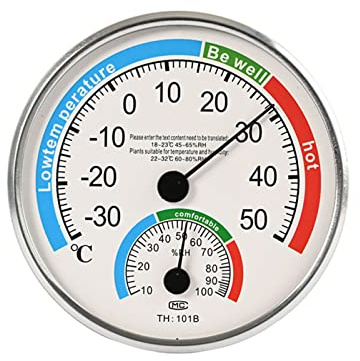 HpLive Thermometer Hygrometer Analog, Raumthermometer Luftfeuchtigkeitsmesser Innen, Raumklimaregulierung zur Überwachung von normalem In-und Außenwetterzustand (1PCS)