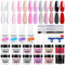 Nagelpulver Starter Set, 12 Farben White Clear Nude Dipping Powder Kit mit Base Top Coat, Activator and Nägel Brush Dip Maniküre Sets, Dipping Powder Nails Set Starter Kit für Home & Salon