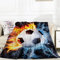 Kuscheldecke Kinder FußBall, Super Warme Fußball Flauschig Flanell Decke, Weich Plüsch Fleece FußBall Wohndecke Geschenke für Teenager Jungs Männer Überwurfdecke für Bett Sofa Couch Deko- 130x152cm