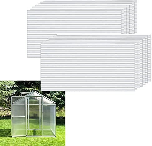TRMLBE Pannelli per Serre Lastre in policarbonato doppia parete 4mm 14 pezzi 700g/m² lastre in policarbonato trasparente lastre tetto per serre da giardino - 605x1210x4mm