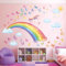 DECOWALL SG2-2309 Regenbogen Wandtattoo Einhorn Wandaufkleber Wolken Schmetterlinge Mädchen Kinder Wandsticker für Mädchenzimmer Kinderzimmer Babyzimmer Wanddeko