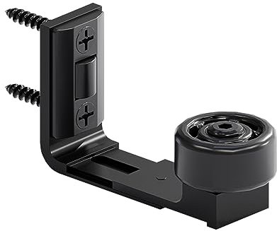 Wolfbird Adjustable Sliding Door Floor Guide, Universal Style,Wall Mounted Barn Door Floor Guide Roller Bottom Bracket, Suitable Door Thickness 2.5cm-6cm, Black