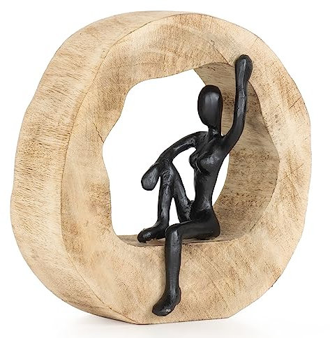 Moritz Skulptur I Frau posierend I 19,5 x 8 x 14,5 cm I Holzdeko I Skulpturen Deko I Modern I Wohnzimmer I aus Holz I Holzskulptur