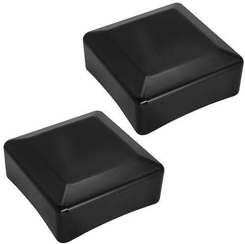 SKIR'CO (2 Stück) Zaunpfostenkappen eckig 100 x 100 mm schwarz Kunststoffkappen für Zaunpfosten schwarz RAL 9005 Farbe