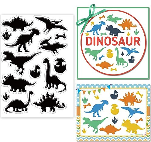 INFUNLY Transparente Dinosaurier-Stempel Zum Basteln von Karten Transparente Tier-Silikonstempel Dinosaurier-Gummistempel Pfoten-Silikonstempel Siegel Für DIY-Scrapbooking Fotoalbum Postkarte