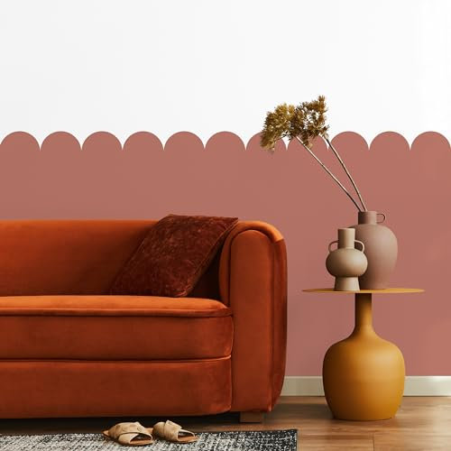 Muralo - Wandtatto für Kinderzimmer für Mädchen und Jugend - Wandsticker, Wandaufkleber Bögen Tapete für Kindergärten, Schulaula, Schule, Boho Stil - Br. 120cm x Hö. 120cm - Ziegelrot