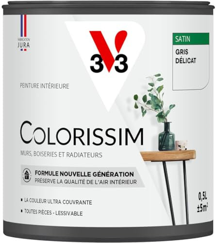 V33 Peinture multi-supports Colorissim® Gris délicat satin 0,5L