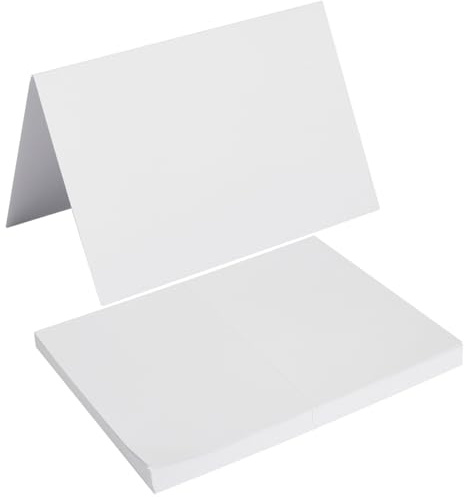 Toperd 50 Pack Blank Cards Folded Cardstock Thank You Blank Greeting Cards for Invitations, Wedding, Greeting Cards, All Occasion DIY, 4x6 Folded Cards White