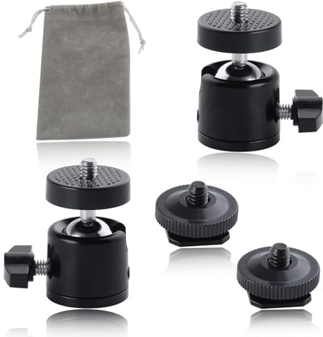 SPEEDWOX 4 Pcs 360 Degree Rotating Ball Head for Camera Ball Head Mini Ball Head Tripod Mount Screw Camera Mount Adapter