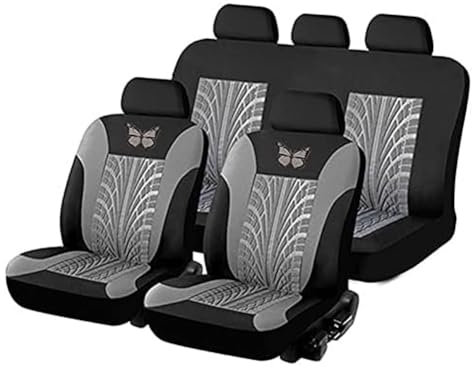 Ashild Autositzbezüge Stoff Sitzbezüge Sets für SE-at Ibiza ST 5-Door 6F 6J 6L 6L2 6L1 6K 6K2, Komplettset Autositzbezug Schonbezüge Vordersitze Rückbank Autositzschoner Zubehör,B/Gray