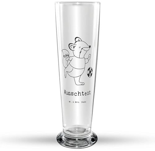Mr. & Mrs. Panda Personalisiertes Bierglas Fuchs Fußball spielen - Personalisierte Geschenke, Vintage Mit Namensdruck, Fußballerin, Bolzplatz, Bolzen, Bierkrug Namen, Soccer, Fußballer, Geschenk