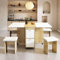 Sapgaks - Mesa de comedor y sillas plegables, 120 x 80 x 75 cm, mesa de comedor retráctil multifuncional, color blanco + roble (con 4 sillas)