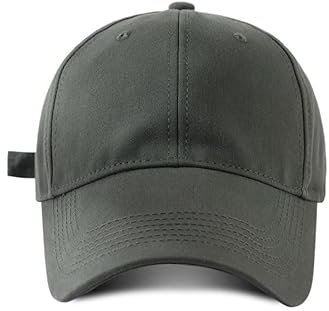 COTIDI Verstellbare Baseballkappe für Herren, 100 % Baumwolle, grau, One size