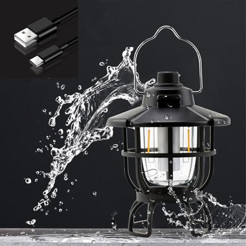 LED Campinglampe,IPX4 Wasserdicht Campinglaterne,stufenlos dimmbar,outdoor Lampe, camping, survival, led licht, akku lampe, laterne, sos (L805R)