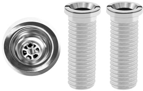 QEDBOJE 2 Unidades Tornillo Hueco de Acero Inoxidable para Desagüe de Fregadero con Rejilla de Ventilación (45mm, Ø 12mm, 1.5 pulgadas, 3.5 pulgadas)
