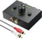 LiNKFOR Conmutador de Audio Estéreo RCA Bidireccional,Conmutador de Audio R/L con Control de Volumen 1 en 2 Salidas o 2 en 1 Salidas,Audio Switcher Sin Alimentación Externa para PC,Altavoz,Subwoofer