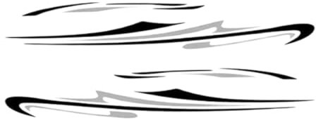 2pcs campervan Abziehbilder, Autoaufkleber und Abziehbilder 15.75 x 165,35 Zoll Streifen Personalisierte Vinylaufkleber Dekorative Campervan -Abziehbilder für Caravan Sports Wohnmobil Schwarz und Gra