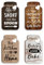 GOMAKERER Juego de 4 Tarros de Cocina para Decoración de Pared, con Texto en Inglés 'With Love', Letreros de Madera para Colgar, Decoración Inspiradora para Comedor