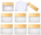 8 Pcs Frosted Clear Glass Cosmetic Jars with Wood Grain Plastic Lids & Inner Liners – 20ml & 30ml Refillable Travel Pots for Creams, Lip Balm, Makeup, Powder, Lotion, and Nail Products