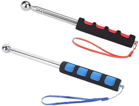 2pcs Self Defence Stick Retractable, Wall Check Hammer, Telescopic Police Baton, Telescopic Rod Hollowing Drum Detection Hammer for House Decoration Inspection and The Conductor's Baton Used in Class