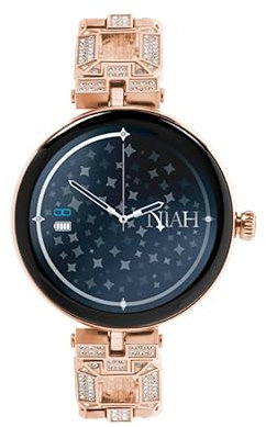 TECHMADE Smartwatch Niah Lyra, digitale Armbanduhr, Schmuck, AMOLED Display, Anrufe, Benachrichtigungen, SOS-Funktion, Sport, kompatibel mit iOS und Android (MET MEDIA SILVER)