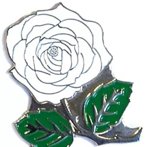 GBJUK English White Rose Enamel Pin Badge Lapel