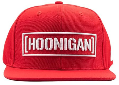 Hoonigan Censor Bar Snapback Mütze, 6-Panel, 80% Acryl und 20% Wolle, Rot, rot, Einheitsgröße