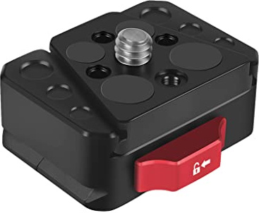 CS PRIORITY Quick Release Mount Plate Board Anti-Shake V Port Clamp Compatible for Hero 13 12 DSLR Action Cameras Tripod (Combo A)