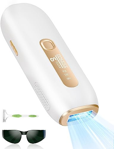 Haarlosy IPL Geräte Haarentfernung mit 3 Funktionen und langanhaltenden Ergebnissen, At-Home Laser Haarentfernungsgerät für Frauen und Männer, Bikinizone, Oberlippe, Achselhöhlen und Körper, Weiß