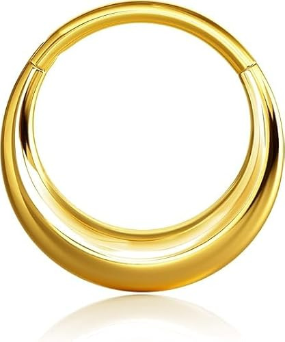 BodyBonita Septum Piercing Schmuck 16G – Nasenring aus Edelstahl 316L für Männer und Frauen Nostril Piercing Septum Ring 8 mm 10 mm