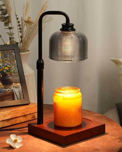 Christmas Black Candle Warmer Lamp with Dimmer, Secret Santa Gifts for Men Dad Grandad, Xmas Advent Calendar Presents for Him Brother Stocking Fillers, Candle Heater Lamp with 2 Bulbs for Birthday