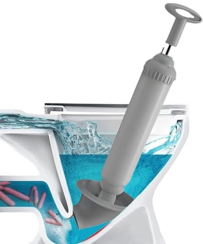 FAINCA Stantuffo per WC Sturalavandini A Pressione, Stantuffo WC, Dispositivo di Rimozione degli Intasamenti WC, Stura WC Potente, Disgorgante WC, per Bagni, WC, Vasche (Grigio)