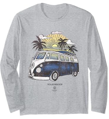 Volkswagen Type 2 T1 Campervan Beach Sketch Long Sleeve T-Shirt