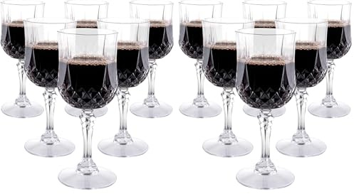 alpina Set de Verres à Vin - 6 Pièces - 200ML - Effet Cristal - Plastique (Lot de 2)
